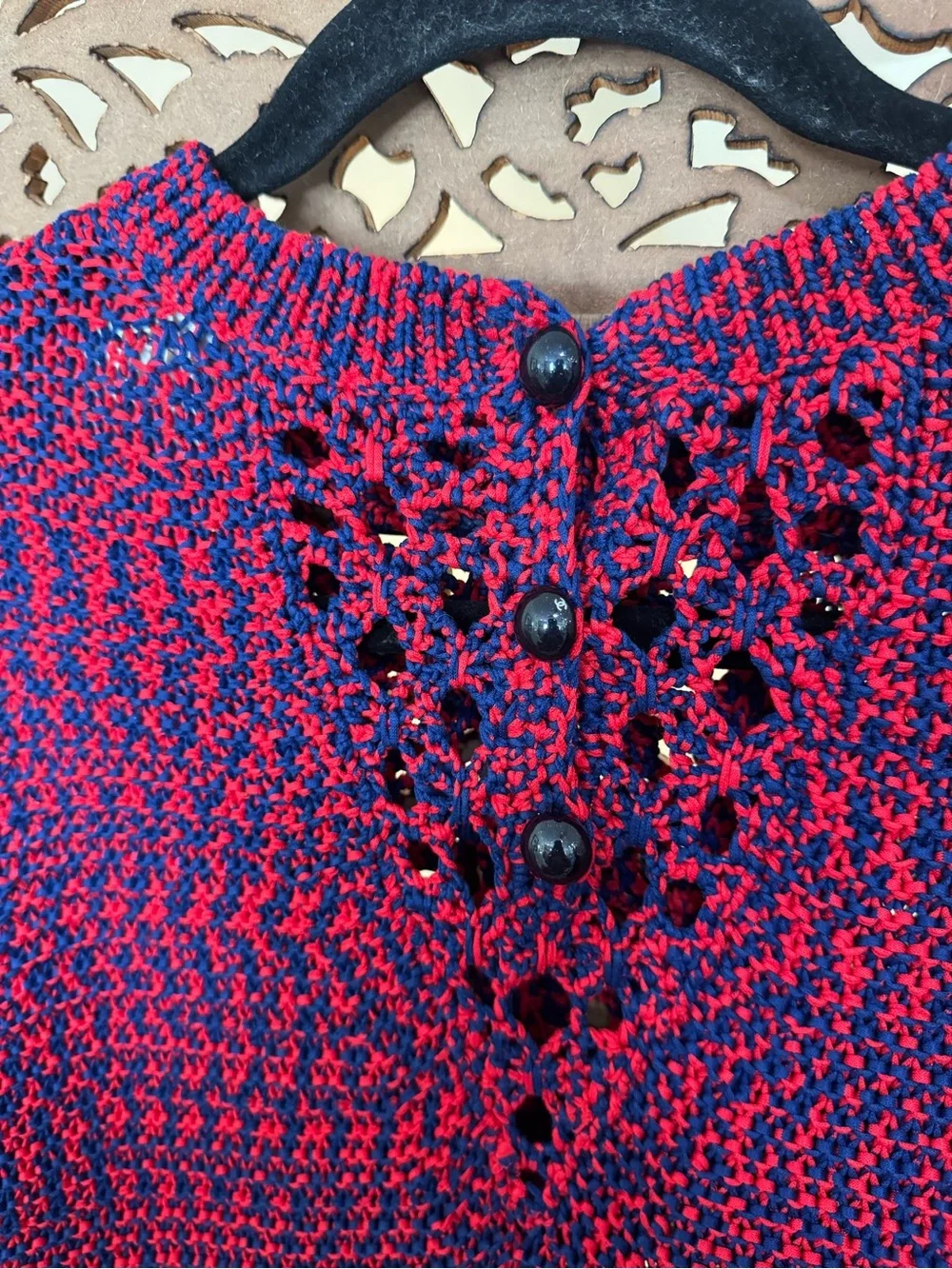 Chanel Open Crochet Trims Knit Dress